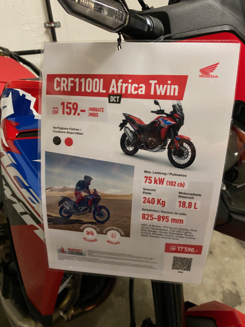 HONDA CRF 1100 L Africa Twin DCT Grand Prix Red Enduro Vorführfahrzeug