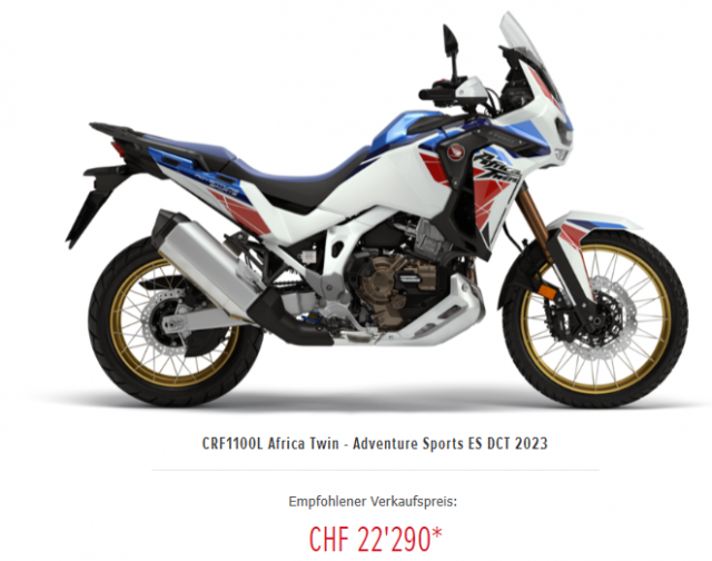 HONDA CRF 1100 L Africa Twin Adventure Sports DCT Enduro Moto neuve