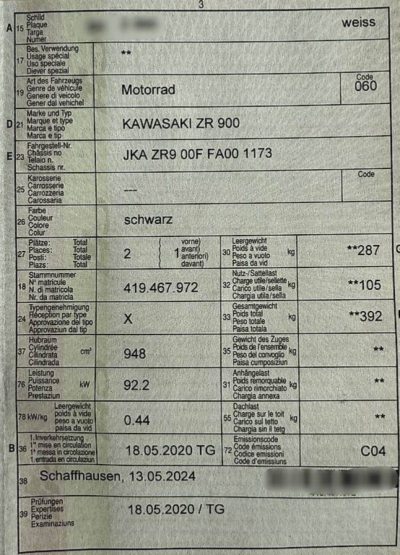 Kawasaki Z Naked Occasion Chf